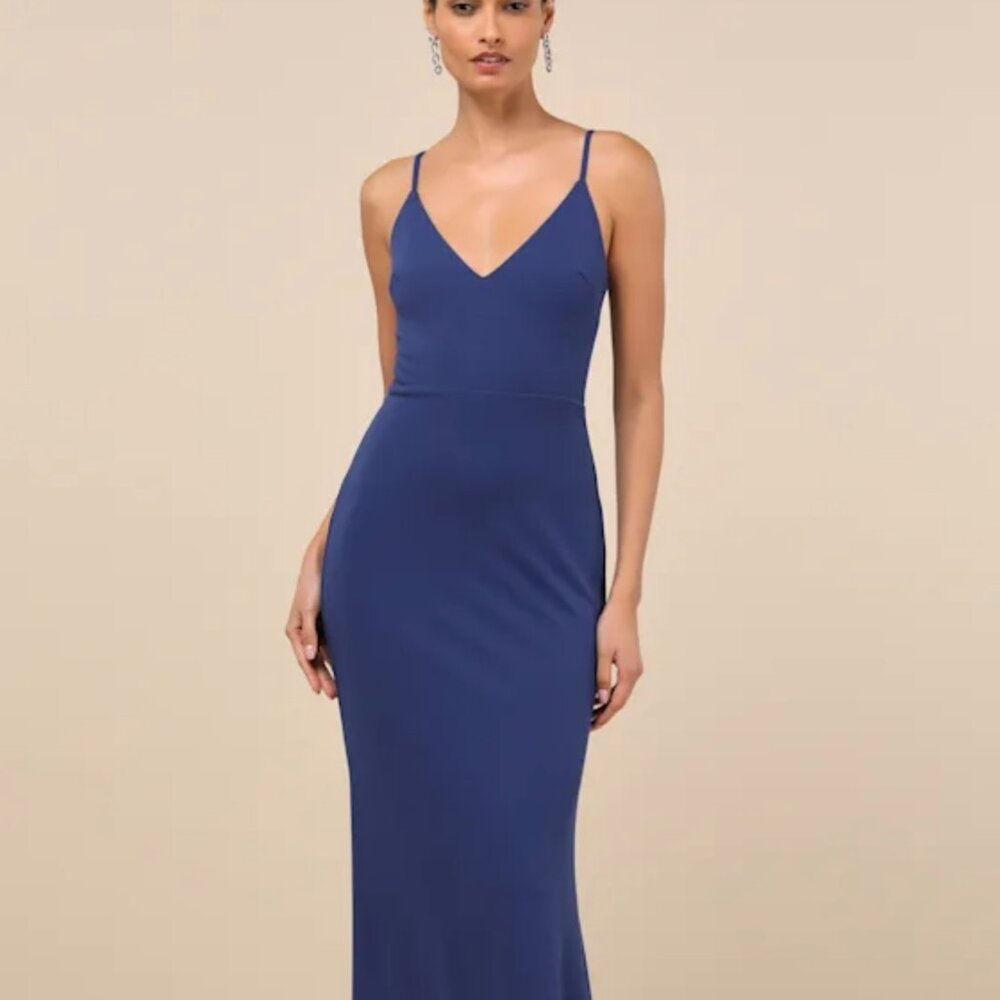 Lulus Infinite Glory Royal Blue Evening Maxi Dress XXS